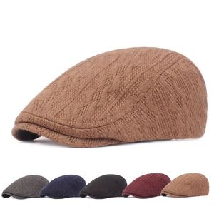 Berets Winter Hep Hat Hale Теплые пиковые шляпы регулируемые на открытом воздухе Sboe Beret Hats для мужчин Осень козырька Cabbie Flat Cap 2023