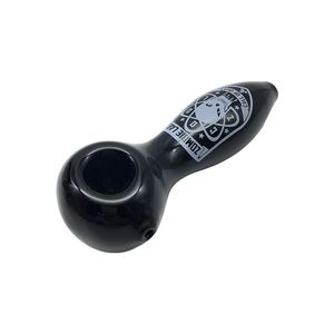 Cachimbo preto de 5 polegadas com adesivo, feito de vidro borossilicato de alta qualidade - elegante e durável