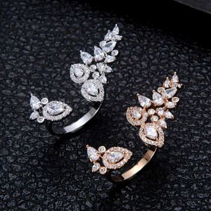 Кластерные кольца 2020 Крыловые чары модный багьют -срезанный кольца для женщин кубические кольца с цирконом корректировать кольцо Boho Beach Jewelry J1895 G230228