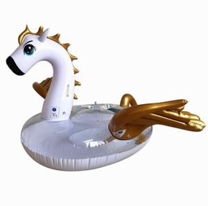 Swimming Pool Pegasus Floats Piscina Floating Unicorn Madrass Stor uppblåsbar radflotta Vatten flytande hästmadrass Air Chair Lounge