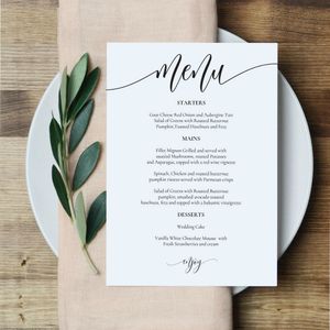 Other Event Party Supplies Personalized Menu Card Calligraphy Wedding Reception Memu 100 Customizable 230228