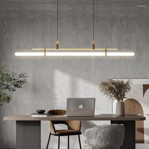 Pendant Lamps Long Strip Acrylic Lights Modern Chandeliers For Living Room Decoration Hanging Lamp Dining Cafe Led Light Fixtures