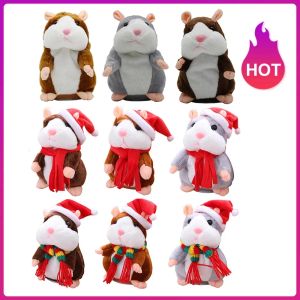 2023 Julklapp Electric Plush Toys Intressant Taling Hamster Plushdolls Walking Records Repeat Pedagogisk röstförändring leksak