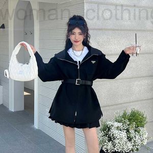 Skirts&Skorts Designer The correct version 2023 spring new black waistband zipper hood high windbreaker women with belt NBJZ