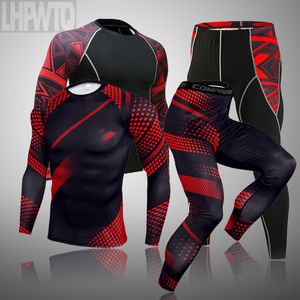 Herrspårar för män Termiska underkläder Set MMA Tactics Fitness Legings Bas Compression Sports Suit Underwear Long Johns Men Clothing Brand 230301