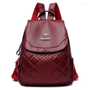 Schultaschen Vento Marea Pu-Leder Mode Frauen Rucksäcke Qualität 2023 Designer Weibliche Umhängetasche Damen Langlebig Schwarz Reiserucksack