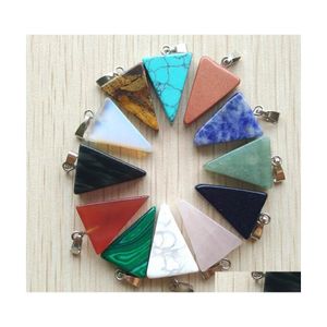 CAR DVR CHARMS Natural Stone Triangle Shape Pendants For DIY Jewelry Making Wholesale Drop Leverans Findings Components DH3VU