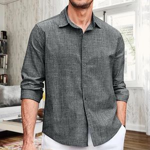 Men's T Shirts Casual Long Sleeve Mens Cotton Button Linen Summer Beach Chablis Shirt Romper