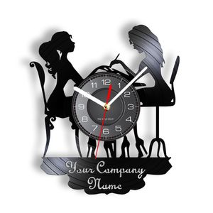 Настенные часы на заказ спа -салон бизнес -стена настенный декор настенный салон олицетворяет ваше имя виниловые настенные часы польские модные художественные часы 230301