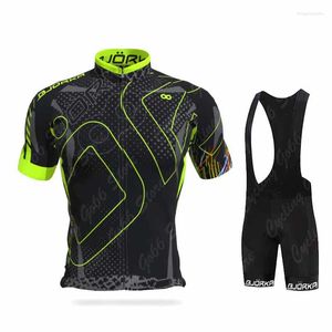 Tävlingssatser Bjorka Short Sleeve Jersey 2023 Summer Cycling Clothing Set Bike Uniform Riding Sportwear Bib Pants Mtb Maillot Roupa Ciclismo