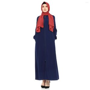 Abbigliamento etnico 2023 Abito cardigan con cerniera perla da donna islamica di moda Medio Oriente