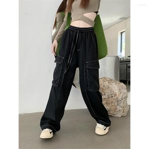 Женские штаны Harajuku Parachute for Women Streetwear Широкая нога мешковатые грузовые брюки Женщины хиппи Корейский острый