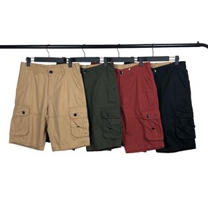 Pantaloncini da uomo Pantaloni classici estivi Pantaloni da esterno in cotone Cargo Breve distintivo Lettere Pantaloni centrali Hip Hop Quinto pantalone Casu218u