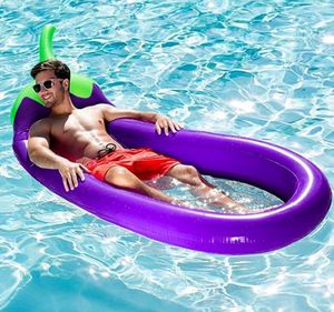 Large Eggplant floats swimming pool Floating Lounge seats ring Adults water bed hammock water sports mattresses Party Toy