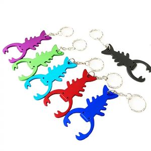 Hummerform Aluminiumlegering Ölöppnare Creative Animal Metal 2 i 1 Keychains flasköppnare Promotion Gift Mini Opener