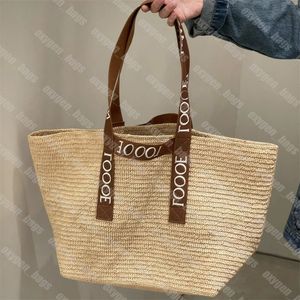 Beach Shopper Totes Women Designer Anagram Basket Bags Fashion Summer Vacation Borse di paglia Lady Bucket Shoulder Bag Crochet Tote