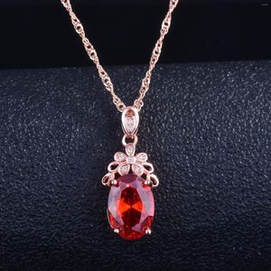 Anhänger Halsketten Luxus Champagner Morganit Für Frauen Mode Rose Gold Farbe 45 cm Kreuz Kette Schmuck Engagement Geschenk