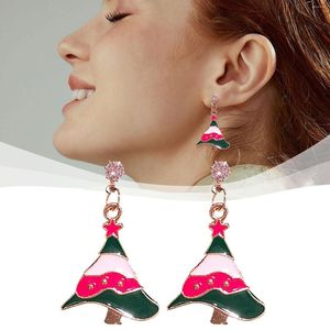 Hoop Earrings Small Earring Christmas For Women Holiday Girls Bow Tree Snowflake Stick On