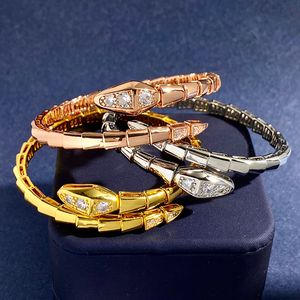 BUIGARI Serpentine scale designer single bangle for woman diamond Gold plated 18K official reproductions fashion luxury Never fade exquisite gift 011
