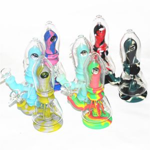 Bancos de silicone de cachimbo de silicone 3 partes de cabeça Percolator Easy Clean Dab Rigs Mini Pipe