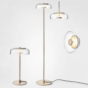 Golvlampor Nordic LED -lampa postmodernt guldjärn för vardagsrum sovrum studie dekor hem bord glas stående wf1113