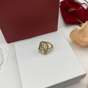 Женские роскошные кольца Diamond Ring Открытие золото -дизайнерские ювелирные ювелирные ювелирные изделия День Святого Валентина обручальное кольцо