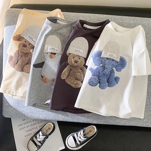 Tshirts MILANCEL Summer Kids Tshirt Cute Animal Girls Tees Short Sleeve Cotton Boys Tops Korean Casual Clothes 230301