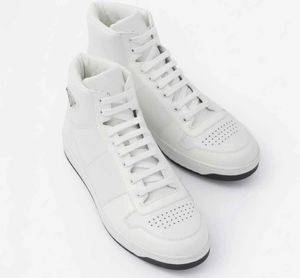 Pradity Casual-elegante marchio di lusso Downtown scarpe da uomo popolari scarpe da ginnastica alte in pelle nappa bianca nera sconto all'ingrosso uomo skateboard da passeggio