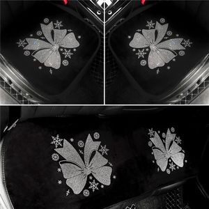 Car Seat Covers Bow Cover Diamond Auto Interior Cushion Universal Rhinestone Plush Bling Protect CoversCar