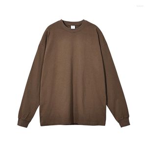 メンズTシャツロングウォッシュスリーブシャツコットンタイドブランド秋と冬のメンズ女性の高品質のルーズFS