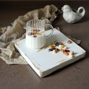 Kitchen Storage & Organization Vintage Wooden Board White Peeling Style Tray Retro Pography Props Europe Home Decor Bread/Desserts Plate