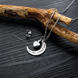 Pendant Necklaces I Love You To The Moon & Back Heart Urn Locket Necklace On Stainless Steel Chain Cremation Memorial Ashes