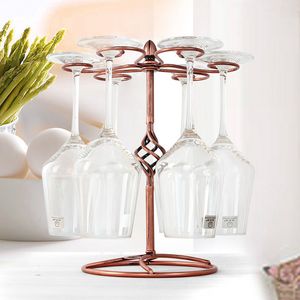 Engångskoppar Straws Hanging Wine Glass Rack Arts Decorative Upside Down Goblets Display Holder Iron Stemware Stand 230228