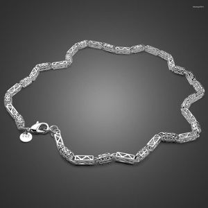 Catene all'ingrosso Uomo Gioielli in argento sterling 925 Moda Solido Scava Fuori Modello Collana tubolare 5mm Catena da 22 pollici Donna