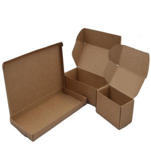 Present Wrap 50st/Lot Brown Kraft Packaging Presentförvaring Paper Box Jewelry Soap Display Package Box Carton Paper Kraft Boxes 230301