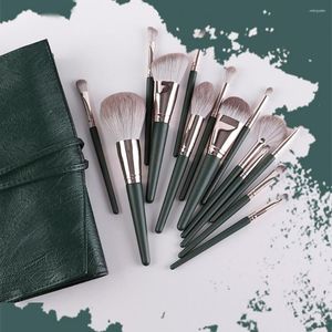 Makeup Brushes 14st/Set Green Brush Universal Eye Shadow Palette Set