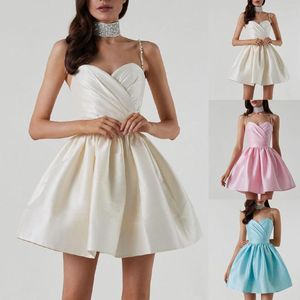 Casual Dresses Party Fashion Trends Stain Bridesmaid Woman Lady Elegant Short Slip Dress Lady's