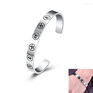 Bangle Fashiona Chinese Style Chess Piece C-Shaped Bracelet For Men Stainless Steel Chuhe Hanjie Charm Jewelry