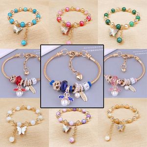 Charm armband diy hängen pärlor för smycken som gör fjäril hjärtbokstäver armband charm tillbehör kvinnor
