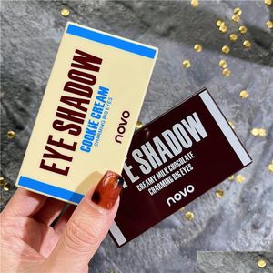 ظلال العيون Novo Chocolate Eyeshadow Palette 6 ألوان حريري عارية مقاوم للماء سهل ارتداء ألواح ماكياج ملونة مياهيمي DROP D DH0V1