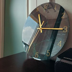 Wall Clocks Luxury Glass Wall Clock Modern Silent Creative Watch Wall Clocks Home Deocr Living Room Kitchen Big Clock Reloj Cocina Gift 230301