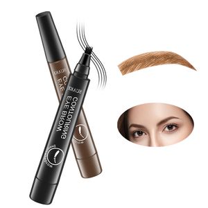 Fyra-huvudgaffel Eyebrow Tattoo Pen Four-Claw är inte lätt att smeta mikro-snidad pannpennor flytande fyra-gaffel långvarig smetproof makeup