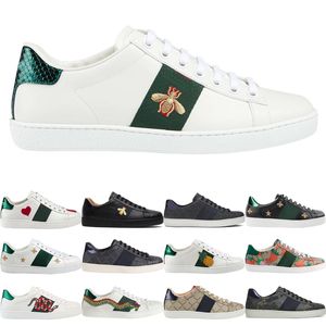 2023 Casual Shoes Ace Tiger Bee Snake Designer Sneakers Womens Shoes Sports Trainers Brodered White Green Red Stripes Sneaker unisex Walking Men Women Women