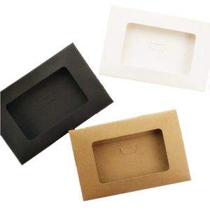 Hediye sargısı 50pcs kraft kağıt Hediye Paketleme Kutusu iç çamaşırı iç çamaşırı fular açık pencere lehine kutular kartpostal kılıf po zarf depolama 230301