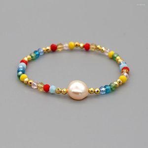 Strand Go2boho Freshwater Pearl Charm Bracelets for Women Biżuteria 2023 Letnia plaża Kolorowa kryształowa bransoletka pulseras joyerias