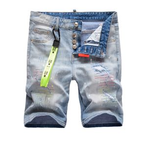 TR APSTAR DSQ Cool Guy short Men's Jeans Rock Moto Mens Design Denim Biker DSQ summer blue Jeans short 1113