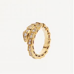 لا تتلاشى أبدًا Serpenti Viper Snake Ring 16 أنماط Diamond Open Ring عالية الجودة لا تتلاشى إكسسوارات المجوهرات الفاخرة