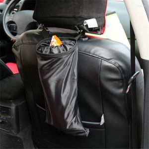 Storage Bags Oxford Black Trash Can Bin Car Seat Back Organizer Garbage Travel Hanging Bag Stowing Tidying 39 18.5cm