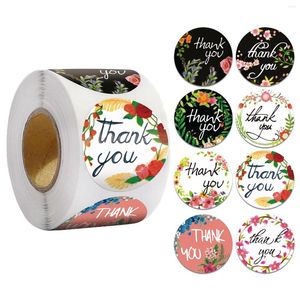Jewelry Pouches 500pcs Round Floral Thank You Stickers 1.5 Inch For Wedding Favors And Party Handmade Card Envelope Labels Stationery