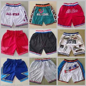 Star All Team Basketball apenas shorts Don Sport Wear Pocket Zipper Sortpants Man - 1996 1997 03 Ano Red Blue Western EA2702